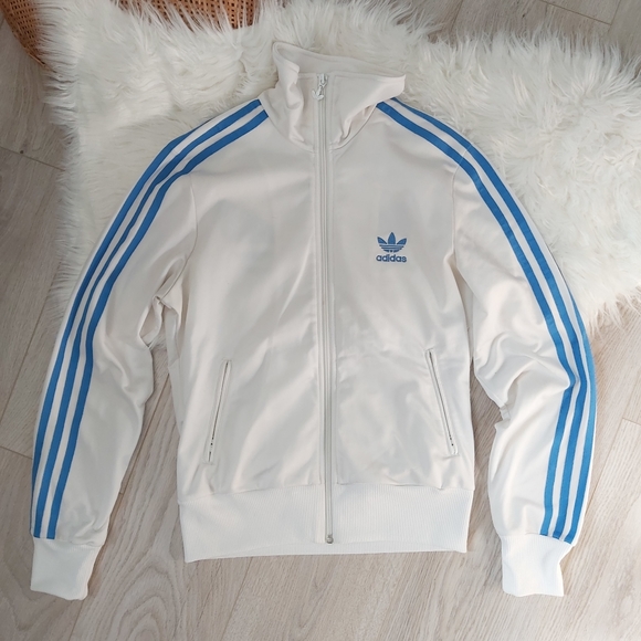 Adidas White Blue Original Firebird Track Jacket - Picture 2 of 11